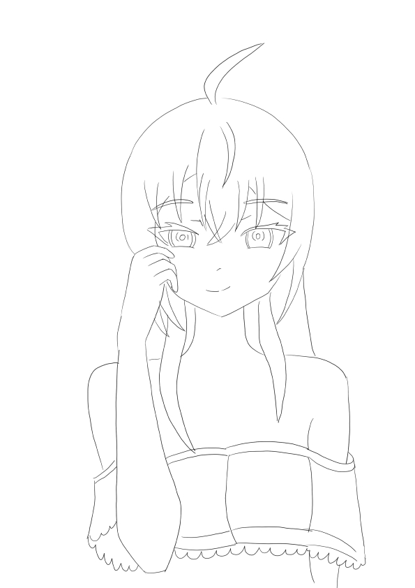 Line art drawing practice with clean outlines