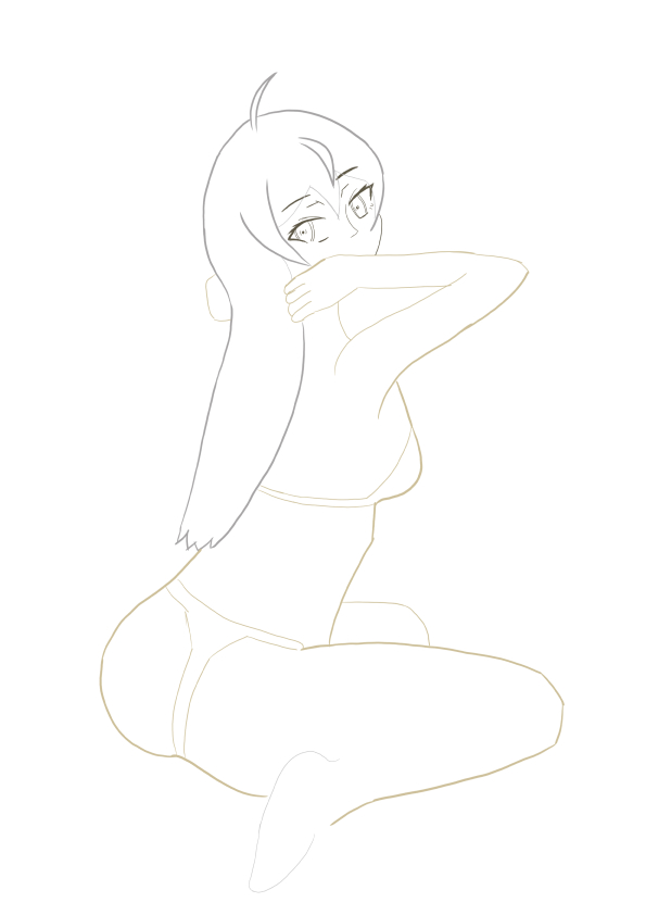 Line art with line weighting for character illustration