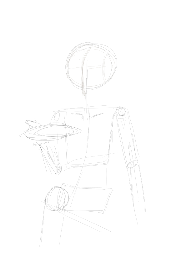 Lumine fanart sketch using building blocks