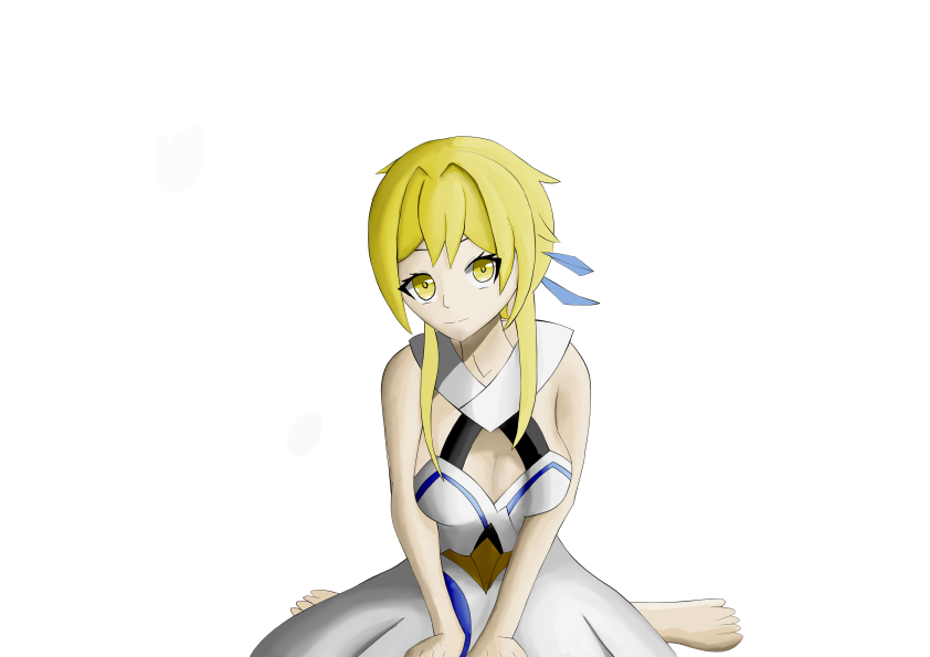 Cute Lumine fanart sitting pose with anime-style highlights by Billy Ardiansyah