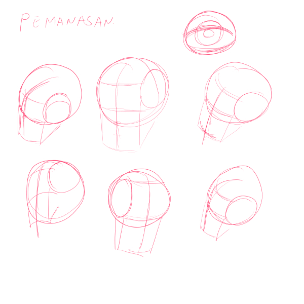 Warm-up sketch of head structure