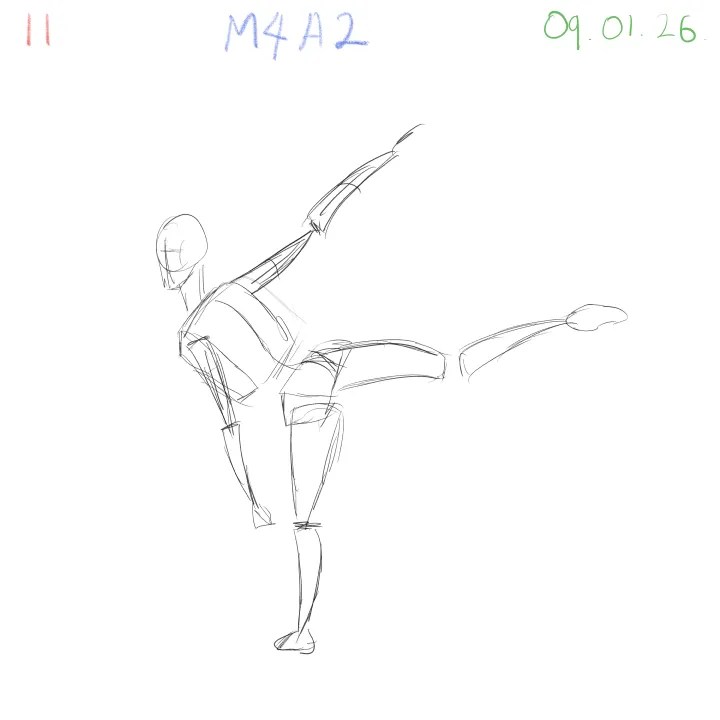 Dynamic gesture sketch practice with simple structure and clear movement 11