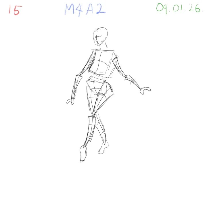 Dynamic form gesture practice building the figure with volume and form 15