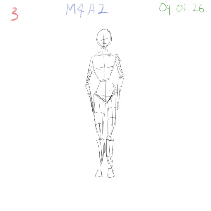 Figure gesture sketch practice with dynamic poses and simple structure 3