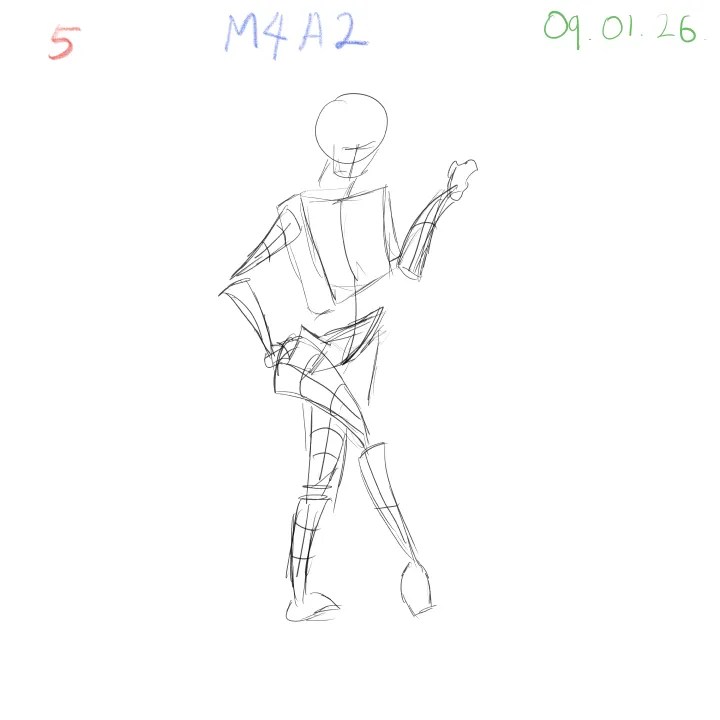 Dynamic gesture figure drawing study focusing on movement and form 5