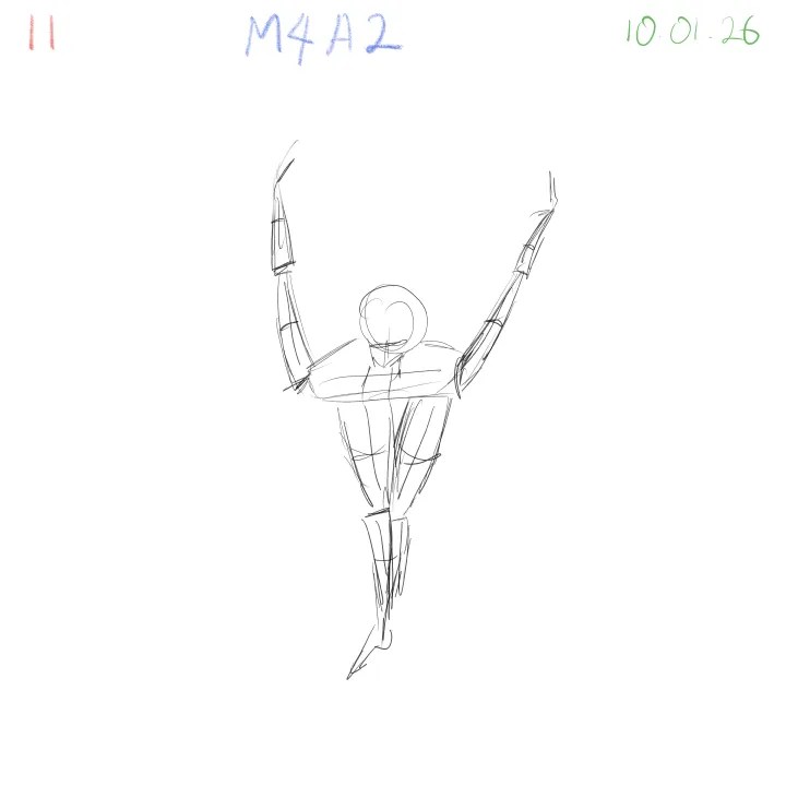 Gesture sketch practice building confidence in drawing difficult angles 11