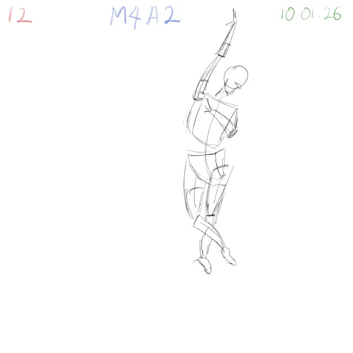 Dynamic gesture figure study with emphasis on angle variation 12