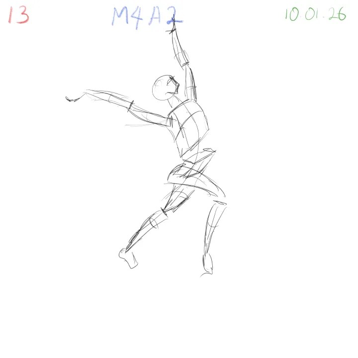 Figure gesture drawing practice exploring challenging poses 13