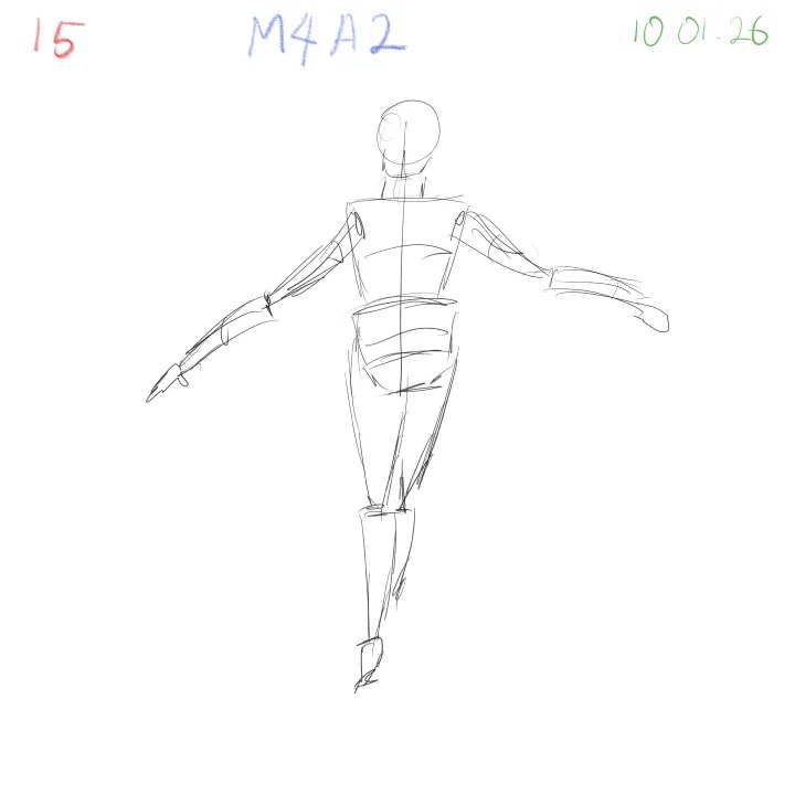 Dynamic form gesture sketch focusing on body orientation 15
