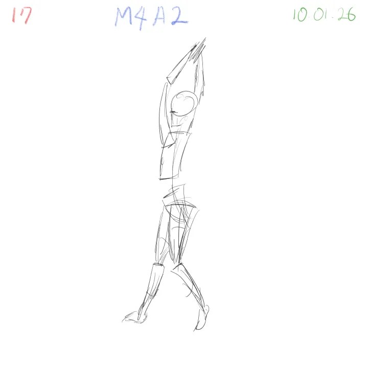 Gesture drawing study gradually mastering difficult angles 17