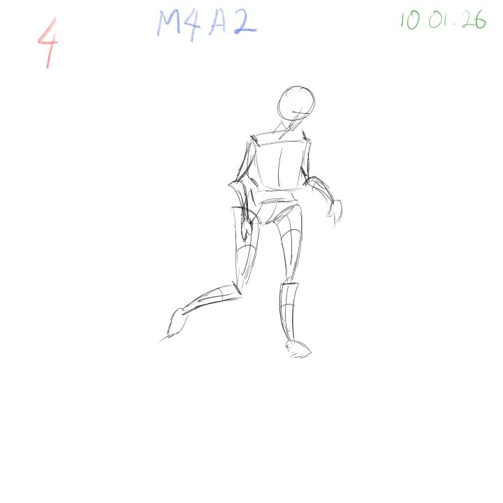 Gesture drawing practice focusing on form and perspective 4