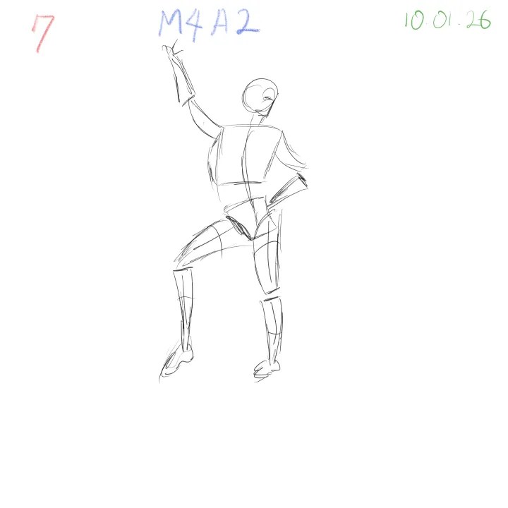 Figure gesture sketch practice with challenging perspectives 7