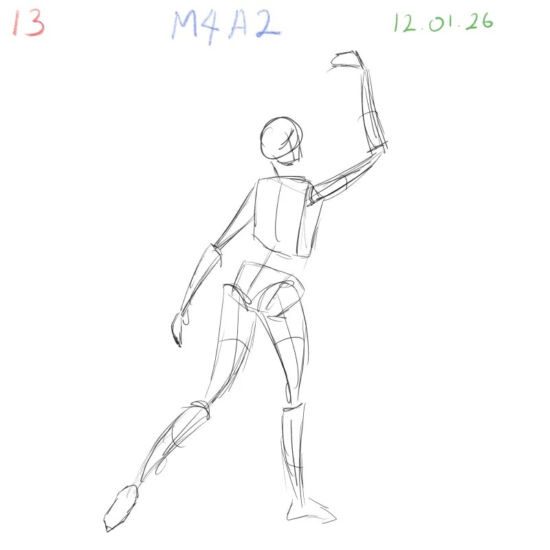 Fast gesture sketch session practicing expressive poses and motion