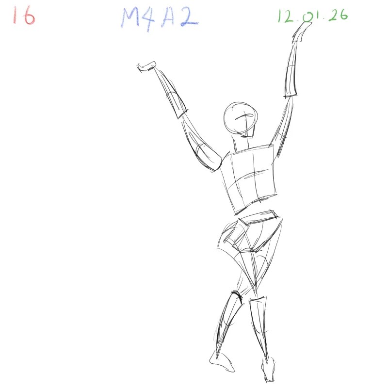 Gesture drawing study emphasizing quick observation and movement capture