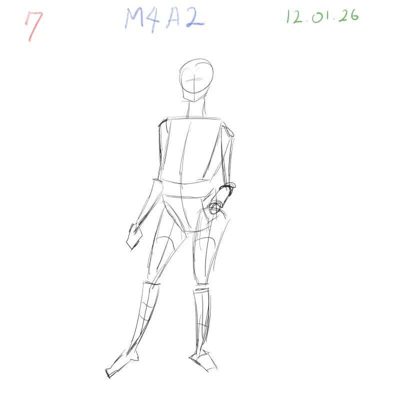 Gesture sketch practice focusing on expressive movement and body dynamics