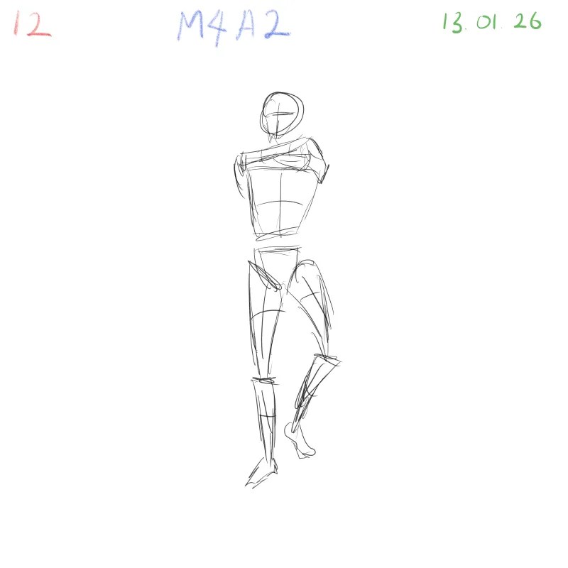 Gesture sketch study improving flow and proportion, daily digital figure drawing