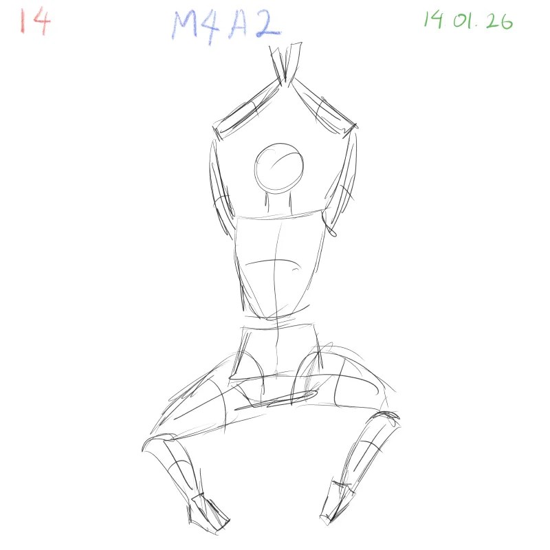 Daily gesture drawing practice with dynamic poses, focusing on 3D form and rotation