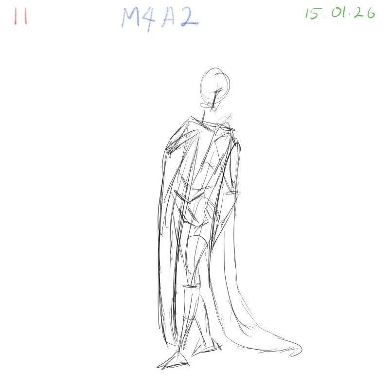 gesture drawing with emphasis on readable proportions and pose