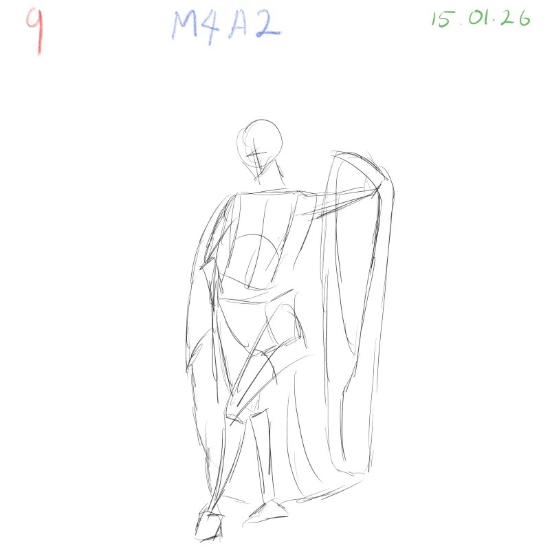 gesture study focusing on motion and clothing indication