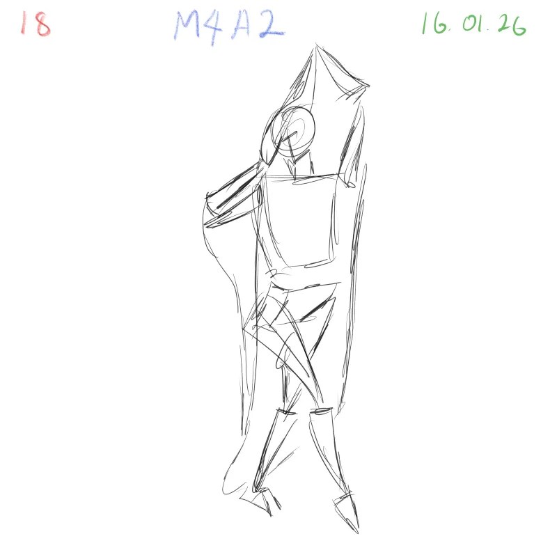 figure gesture drawing focusing on cloth movement and balance