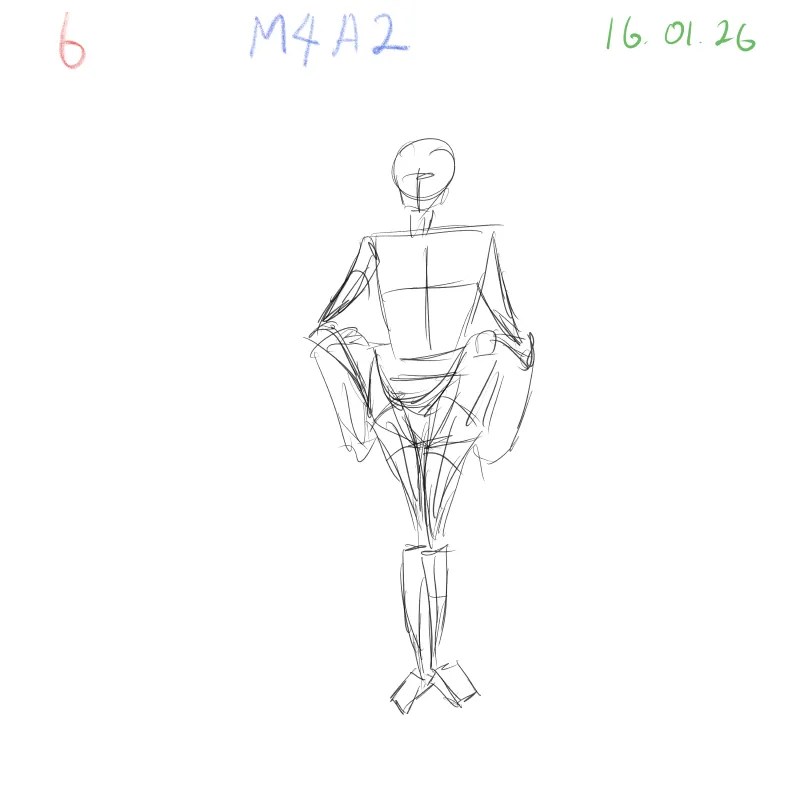 figure gesture drawing practice with fabric flow and body tilt