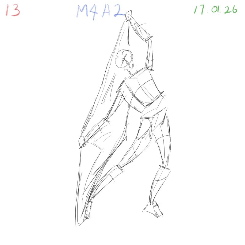 gesture drawing practice focusing on cloth silhouette rather than anatomy