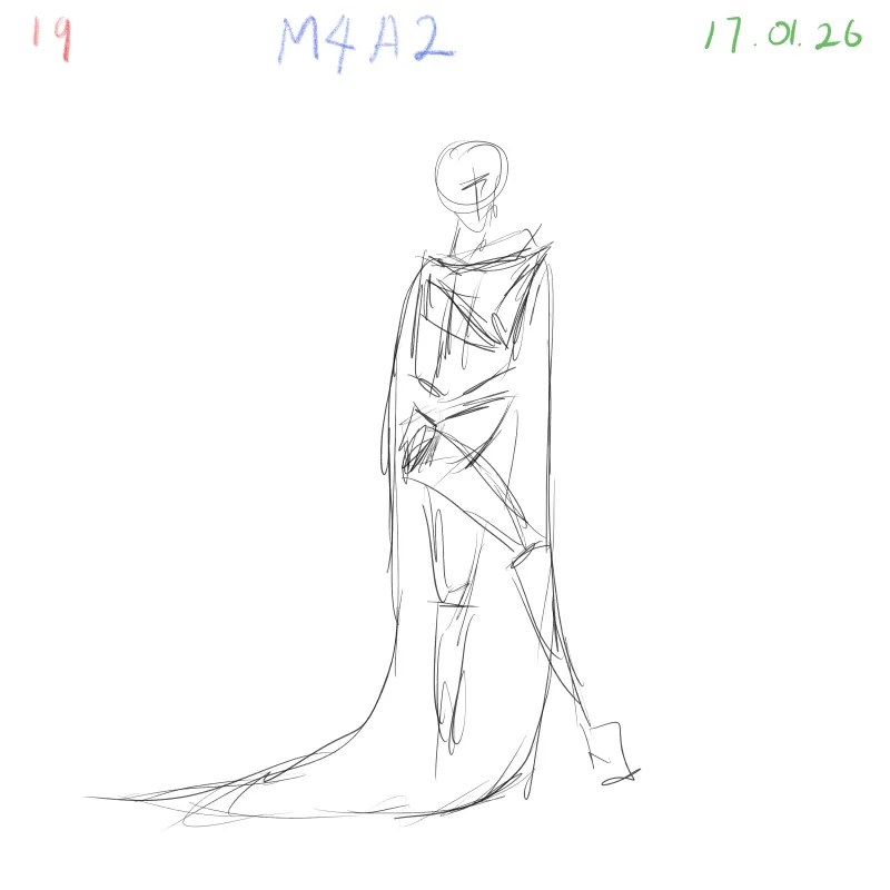 fabric-focused gesture drawing study for artists