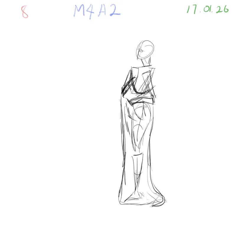 gesture drawing practice studying fabric folds and weight
