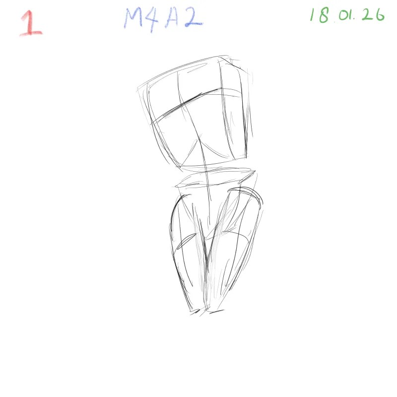 Gesture drawing practice M4A2 focusing on body parts, quick 2-minute sketch session