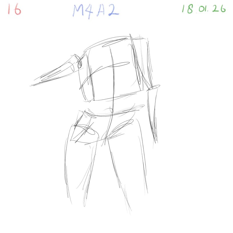 Dynamic gesture drawing with emphasis on rhythm