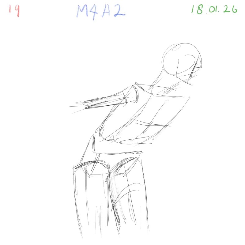 Gesture drawing exercise focused on flow not proportion