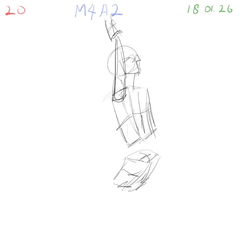 Gesture drawing practice result M4A2 daily challenge