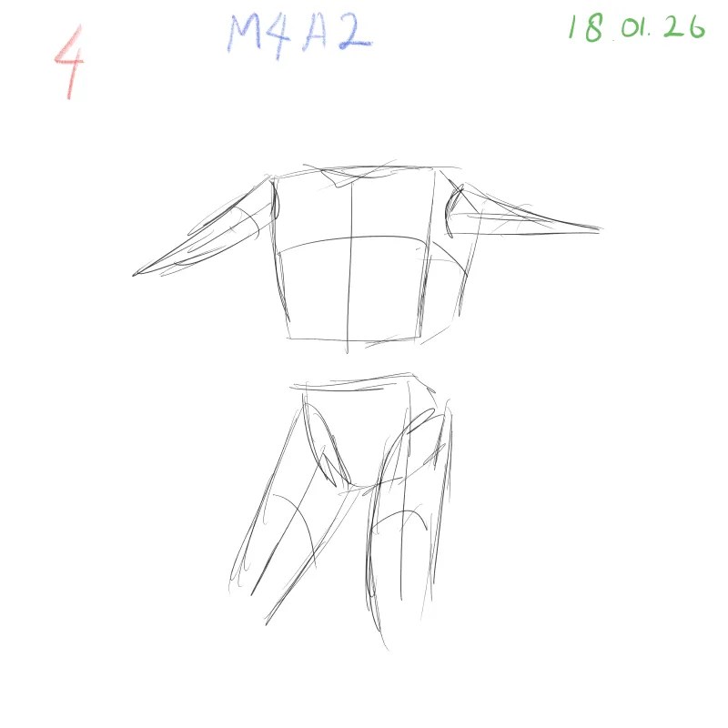 Dynamic gesture drawing practice from cropped body reference