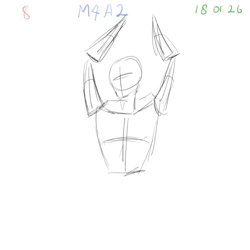 Expressive gesture sketch emphasizing flow over details