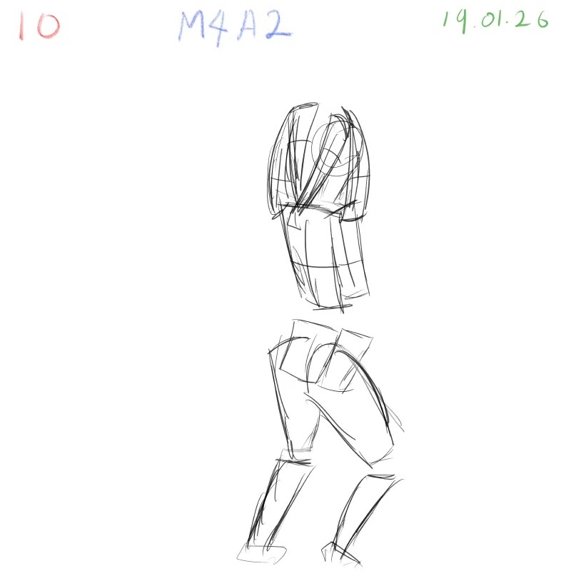 gesture drawing practice M4A2 dynamic figure study pose 10 Clip Studio Paint Samsung Tab S10 FE