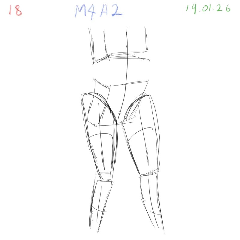 gesture drawing practice M4A2 dynamic figure study pose 18 Clip Studio Paint Samsung Tab S10 FE