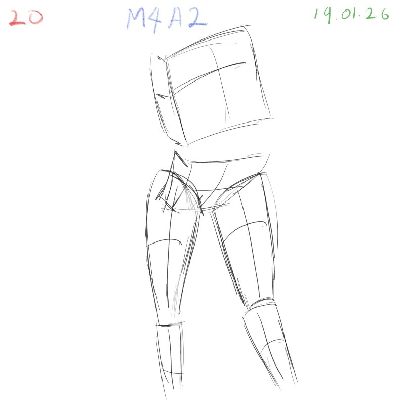 gesture drawing practice M4A2 dynamic figure study pose 20 Clip Studio Paint Samsung Tab S10 FE