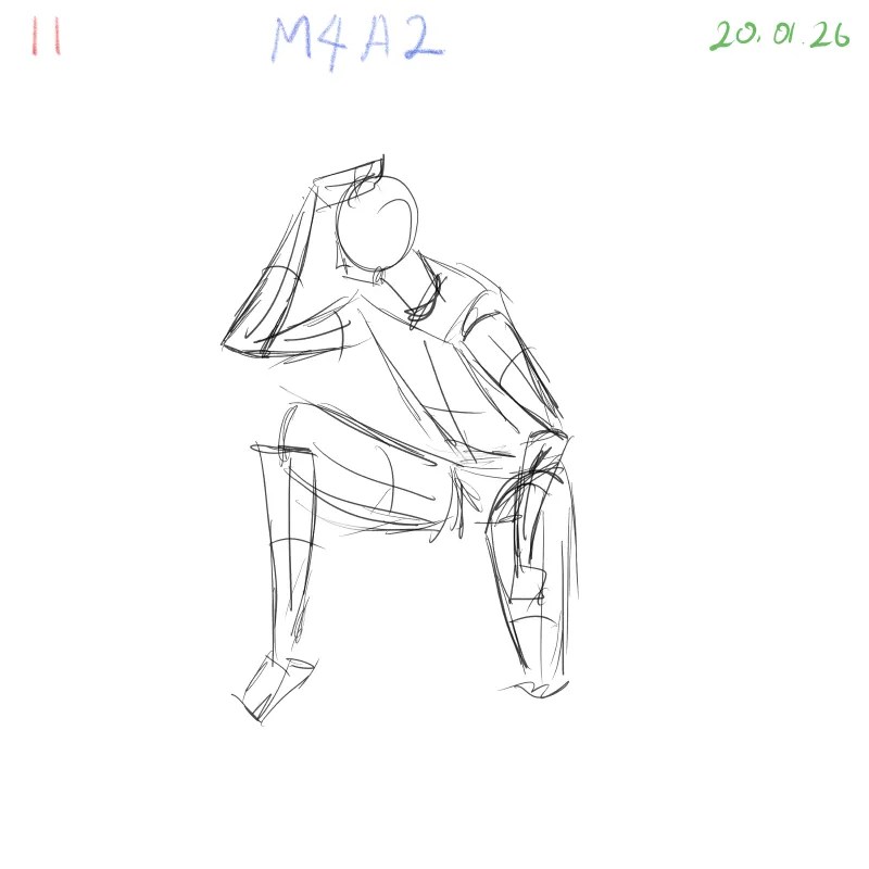 gesture drawing practice M4A2 body structure sketch