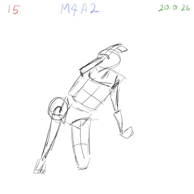 gesture drawing practice M4A2 difficult pose study