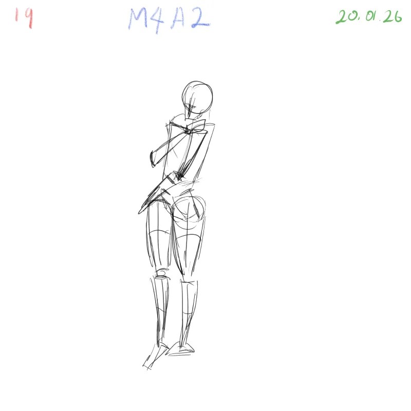 gesture drawing practice M4A2 seated crouching mix pose