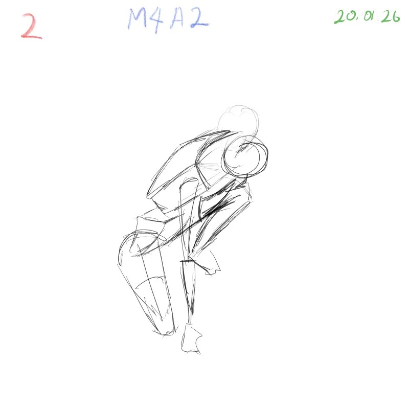 gesture drawing practice M4A2 seated pose anatomy study