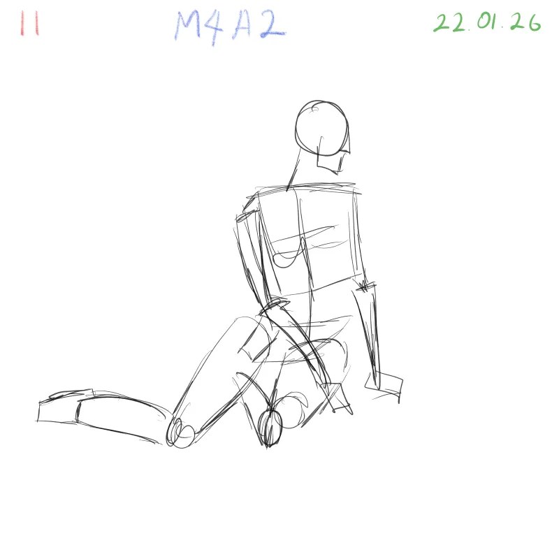 gesture drawing session exploring torso and hip relationship