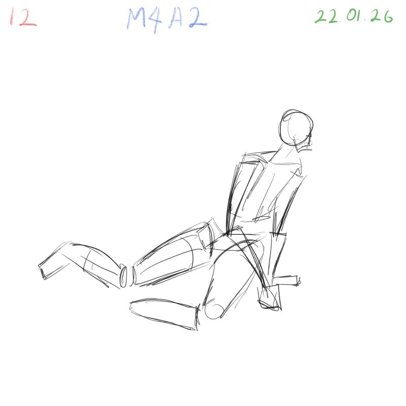 quick gesture sketch capturing expressive pose