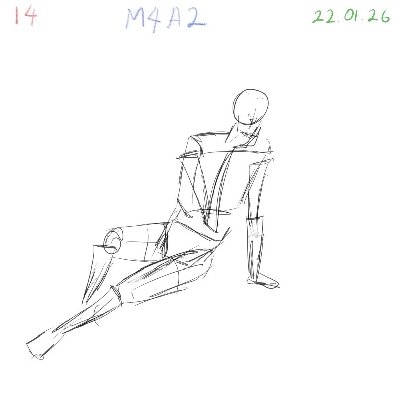 figure gesture drawing focusing on challenging perspective