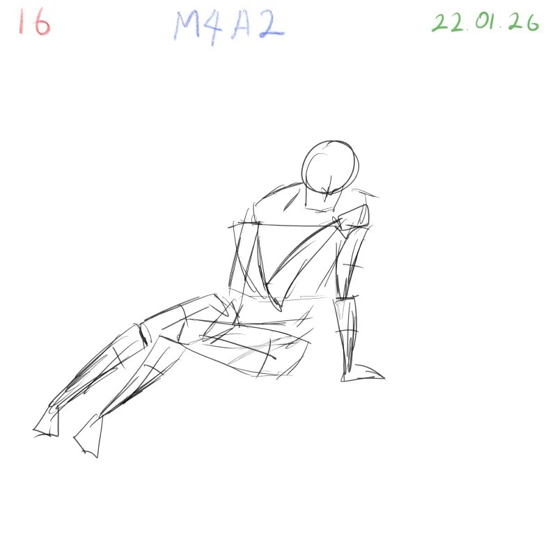 gesture drawing study emphasizing body twist and rotation