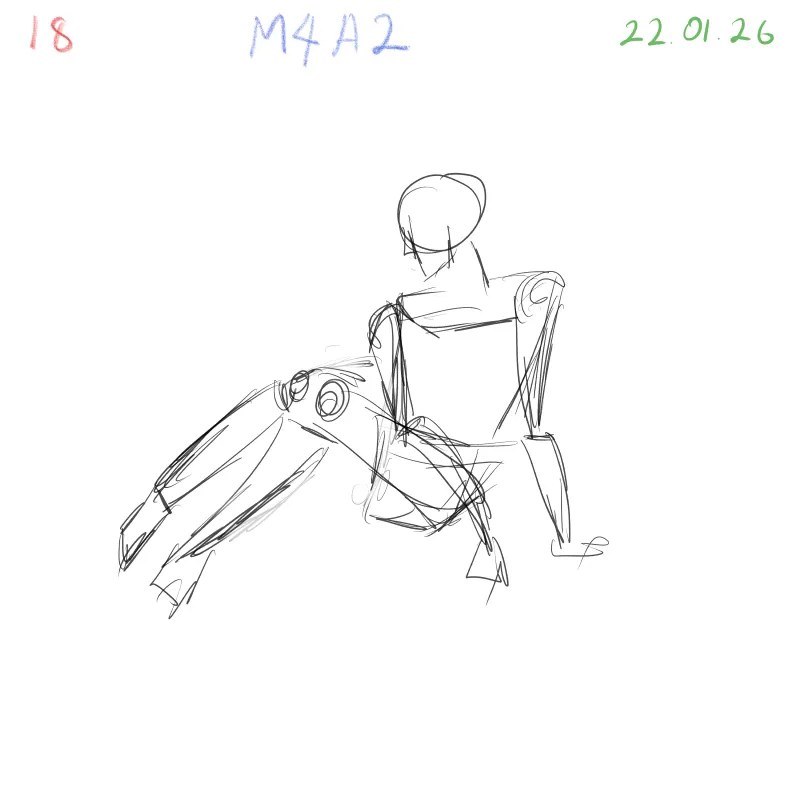 gesture sketch exploring difficult body posture