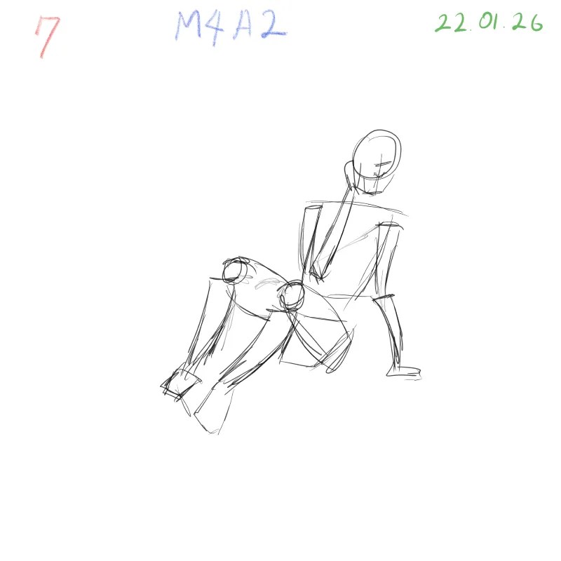 gesture drawing exercise emphasizing body weight distribution