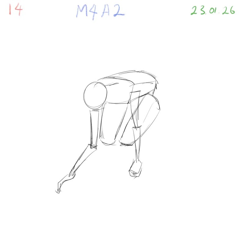 gesture drawing exercise using three-dimensional pose reference