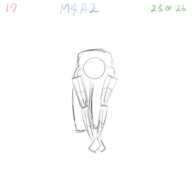 gesture drawing sketch emphasizing depth and form clarity