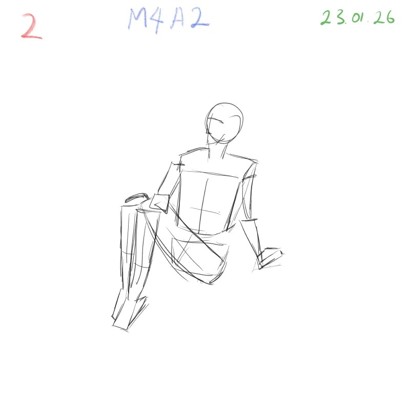 figure gesture drawing focusing on three-dimensional body forms